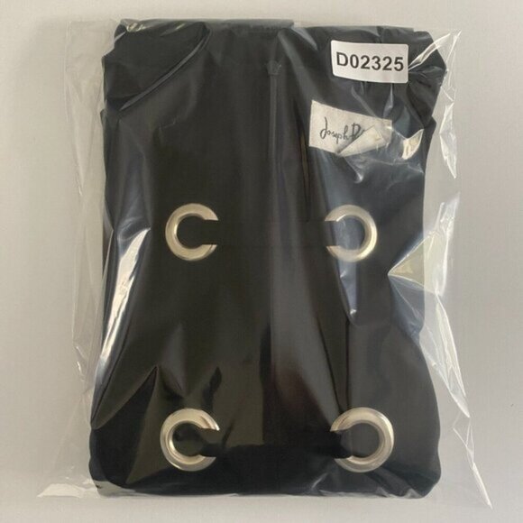 Joseph Ribkoff Stretch Fitted Dress Size 8 Black Silver Eyelets Half Sleeve - Picture 11 of 11